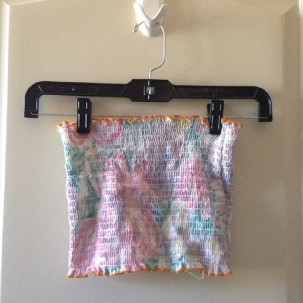 urban outfitters Floral tube top strapless croptop